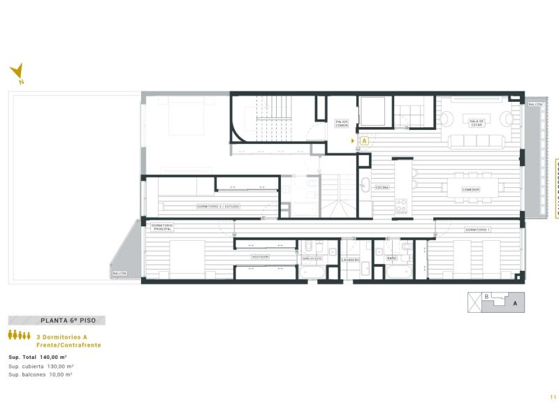 11.-Planta-6o-piso-3-dormitorios-scaled