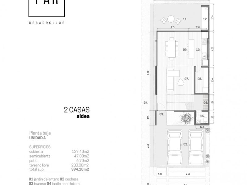 Planta baja medidas y ambientes